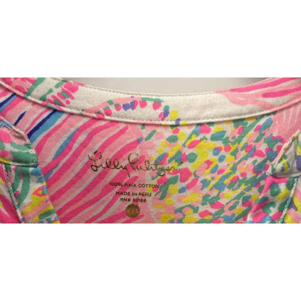 Lilly Pulitzer Dress Roar Of The Seas Long Sleeve Size XXS 100% Pima Cotton - Picture 3 of 4